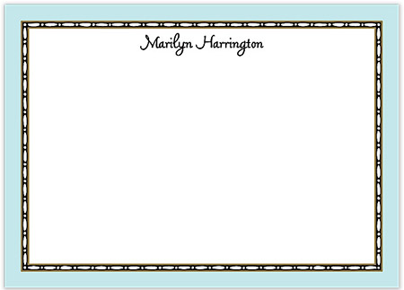 Large Stationery/Thank You Notes - Rice Bead Border Aqua | Sweet Pea Designs