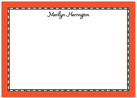 Large Stationery/Thank You Notes - Rice Bead Border Orange | Sweet Pea Designs