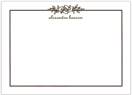 Large Stationery/Thank You Notes - Floral Garland Chocolate | Sweet Pea Designs