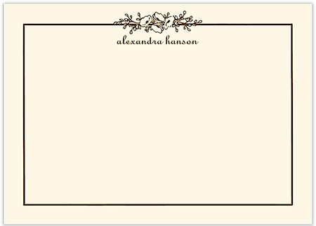 Large Stationery/Thank You Notes - Floral Garland Chocolate | Sweet Pea Designs