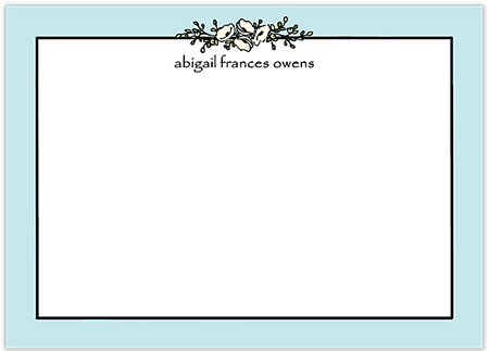 Large Stationery/Thank You Notes - Floral Garland Aqua | Sweet Pea Designs