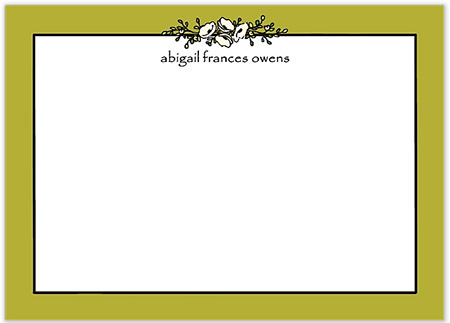 Large Stationery/Thank You Notes - Floral Garland Olive | Sweet Pea Designs