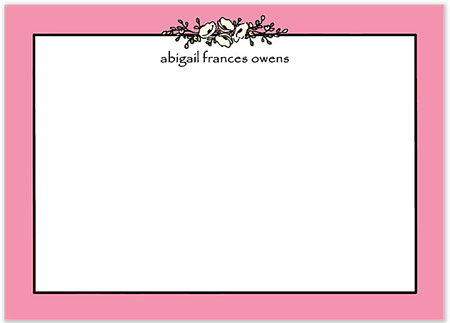 Large Stationery/Thank You Notes - Floral Garland Deep Pink | Sweet Pea Designs
