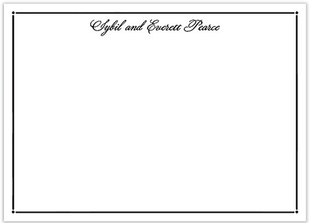 Large Stationery/Thank You Notes - Tailored Border Black | Sweet Pea Designs