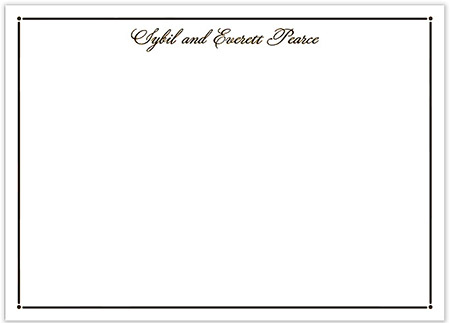 Large Stationery/Thank You Notes - Tailored Border Chocolate | Sweet Pea Designs