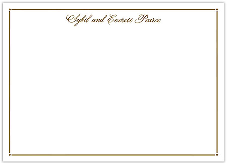 Large Stationery/Thank You Notes - Tailored Border Gold | Sweet Pea Designs