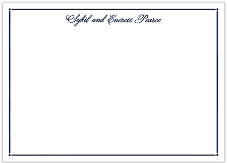 Large Stationery/Thank You Notes - Tailored Border Chocolate On Ecru | Sweet Pea Designs