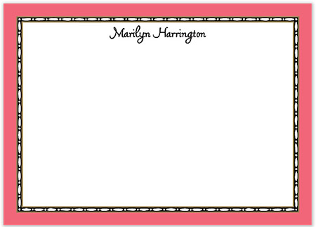 Large Stationery/Thank You Notes - Rice Bead Border Coral | Sweet Pea Designs