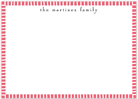 Large Stationery/Thank You Notes - Striped Edge Coral | Sweet Pea Designs