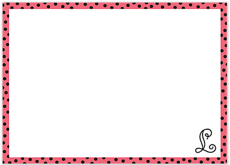 Large Stationery/Thank You Notes - Dotted Edge Coral & Black | Sweet Pea Designs