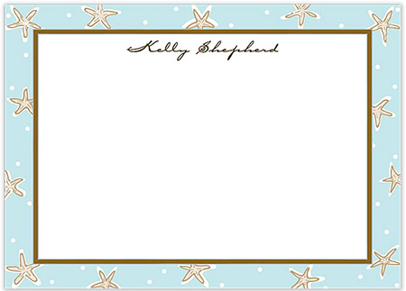 Large Stationery/Thank You Notes - Starfish Aqua | Sweet Pea Designs