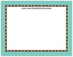 Small Stationery/Thank You Notes - Rice Bead Border Dark Aqua | Sweet Pea Designs