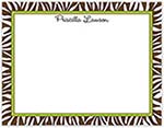 Small Stationery/Thank You Notes - Zebra Edge Chocolate & Lime Border | Sweet Pea Designs