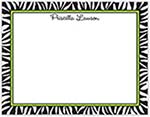 Small Stationery/Thank You Notes - Zebra Edge Black & Lime Border | Sweet Pea Designs