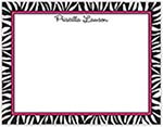 Small Stationery/Thank You Notes - Zebra Edge Black & Hot Pink Border | Sweet Pea Designs