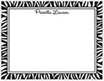 Small Stationery/Thank You Notes - Zebra Edge Black & Pink Border | Sweet Pea Designs