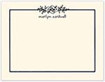 Small Stationery/Thank You Notes - Floral Garland Black on Ecru | Sweet Pea Designs
