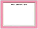 Small Stationery/Thank You Notes - Deep Pink Edge & Black Border | Sweet Pea Designs