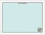 Small Stationery/Thank You Notes - Classic Edge White & Aqua | Sweet Pea Designs