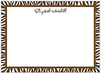Large Stationery/Thank You Notes - Zebra Edge Chocolate & Pink | Sweet Pea Designs