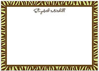 Large Stationery/Thank You Notes - Zebra Edge Chocolate & Lime | Sweet Pea Designs