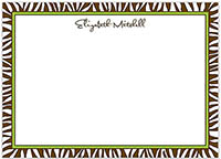 Large Stationery/Thank You Notes - Zebra Edge Chocolate & Lime Border | Sweet Pea Designs