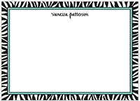 Large Stationery/Thank You Notes - Zebra Edge Black & Dark Aqua | Sweet Pea Designs
