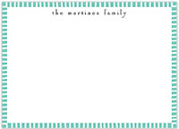 Large Stationery/Thank You Notes - Striped Edge Dark Aqua | Sweet Pea Designs