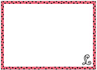 Large Stationery/Thank You Notes - Dotted Edge Coral & Black | Sweet Pea Designs