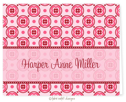 Take Note Designs - Stationery/Thank You Notes (Harper Anne Pink and Red)