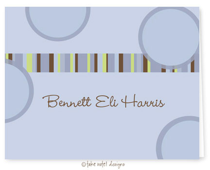 Take Note Designs - Stationery/Thank You Notes (Blue Bubbles Bennett Eli)