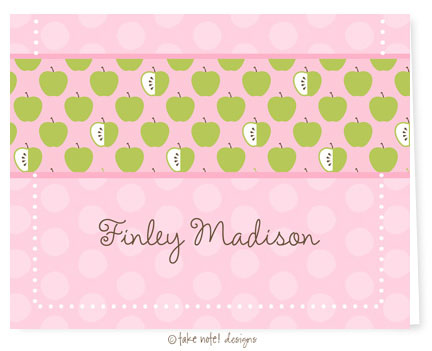 Take Note Designs - Stationery/Thank You Notes (Finley Madison Green Apples)
