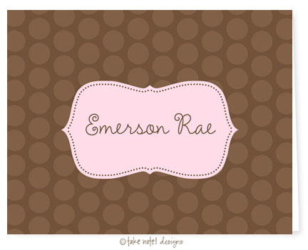 Take Note Designs - Stationery/Thank You Notes (Emerson Rae Chocolate Dots)