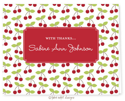 Take Note Designs - Stationery/Thank You Notes (Sabine Anne Cherries)