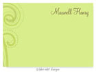 Take Note Designs - Stationery/Thank You Notes (Green Scroll)