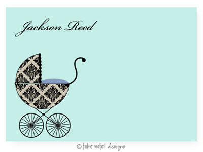 Take Note Designs - Stationery/Thank You Notes (Fancy Carriage Blue) Take Note Designs - Stationery/Thank You Notes (Fancy Carriage Blue)