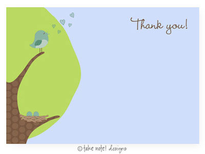 Take Note Designs - Stationery/Thank You Notes (Feather Her Nest Twin)