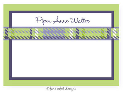 Take Note Designs - Stationery/Thank You Notes (Purple Plaid Wrap)