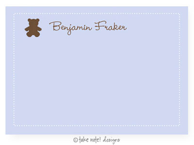 Take Note Designs - Stationery/Thank You Notes (Brown Teddy Bear)