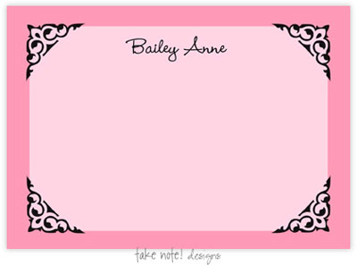 Take Note Designs - Stationery/Thank You Notes (Pink Frame)