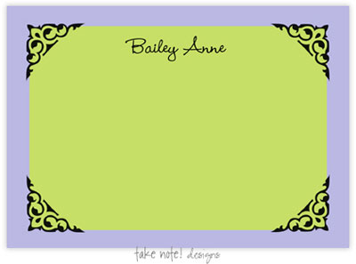 Take Note Designs - Stationery/Thank You Notes (Lavender and Green Frame)