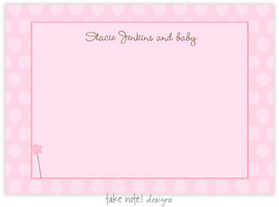Take Note Designs - Stationery/Thank You Notes (Pink Dots Star)