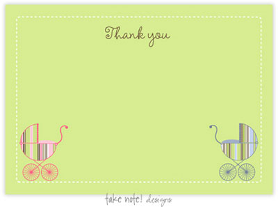 Take Note Designs - Stationery/Thank You Notes (Twin Stripe Carriage)
