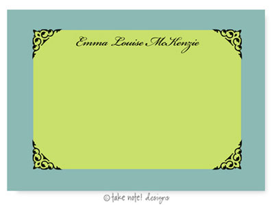 Take Note Designs - Stationery/Thank You Notes (Pool & Lime Frame)