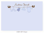 Take Note Designs - Stationery/Thank You Notes (Blue Clothesline Birds)