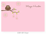 Take Note Designs - Stationery/Thank You Notes (Owl in Tree Pink)