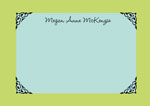 Take Note Designs - Stationery/Thank You Notes (Lime & Pool Scroll Frame)