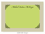 Take Note Designs - Stationery/Thank You Notes (Green with Tan Frame)