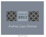 Take Note Designs - Stationery/Thank You Notes (Charcoal Circle Blue Graduation)