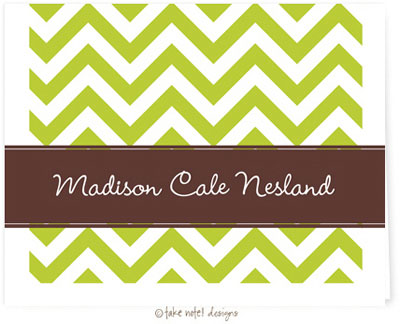 Take Note Designs - Stationery/Thank You Notes (Designer Chevron Lime & Coffee Graduation)